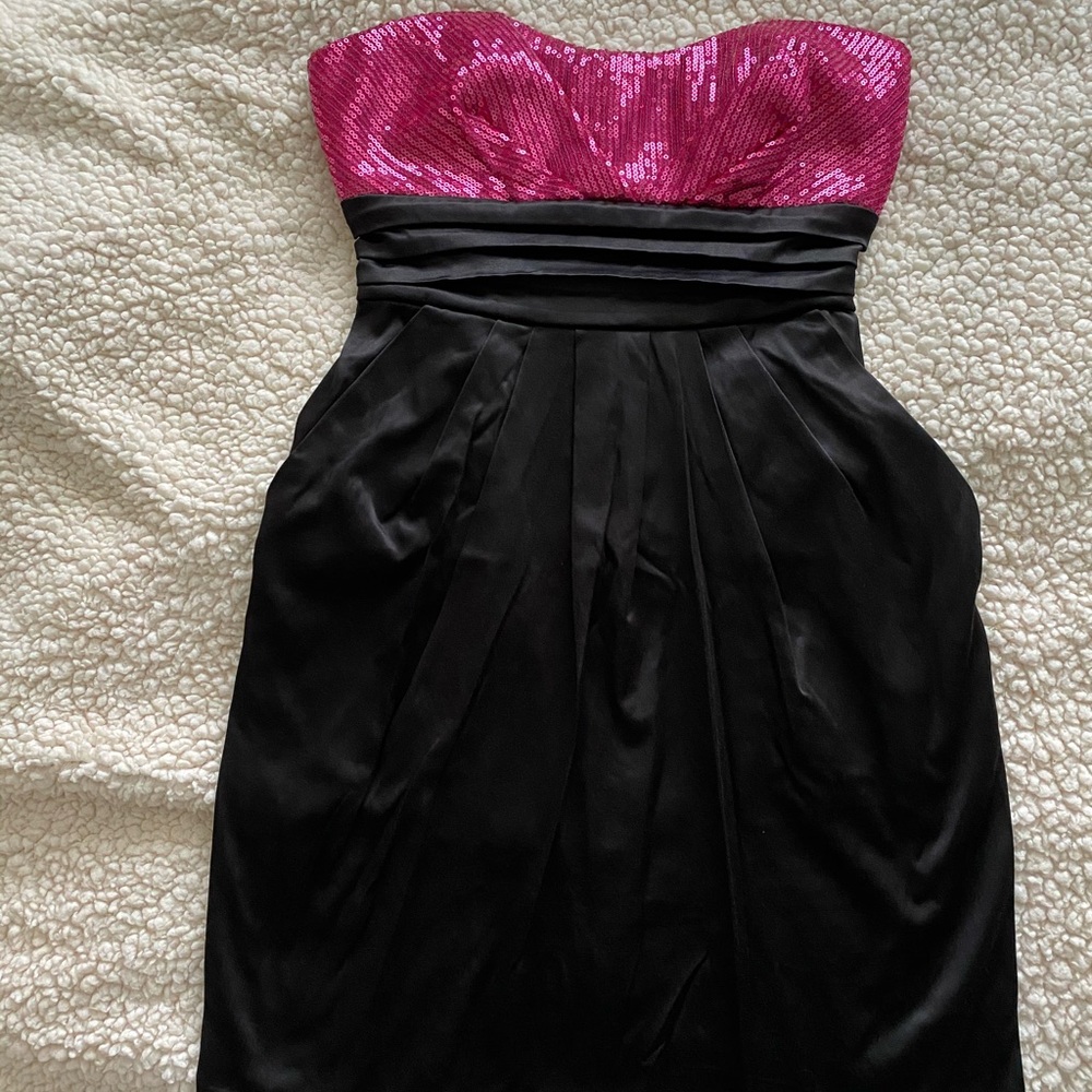Strapless silk sequin dress!